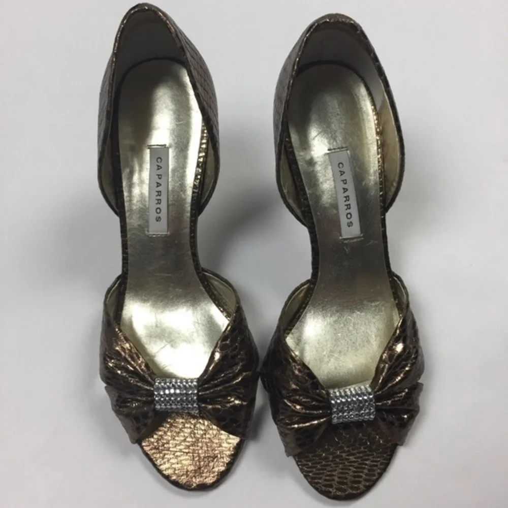 Caparros Copper Faux Snakeskin Embellished‎ Heels